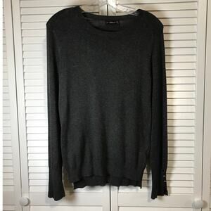 Zana Knit Gray Crew Neck Long Sleeve Thin Sweater L